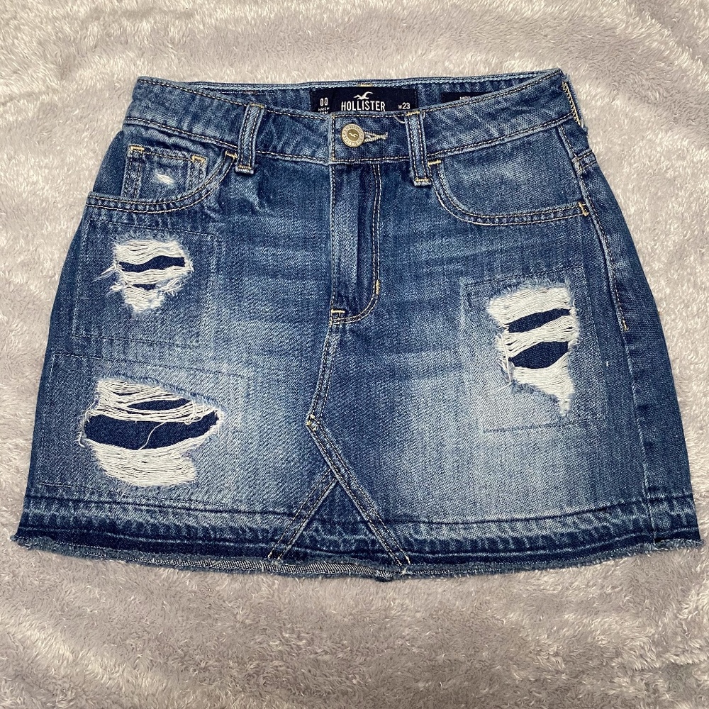 Hollister Denim Patch Mini Skirt